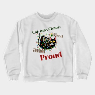 Funny Proud Black Cat Christmas Wires, CatMas Crewneck Sweatshirt